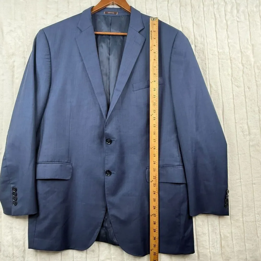 Peter Millar Blazer Mens 44T Blue 2 Button Double Vented Wool Suit Jacket - Picture 5 of 9
